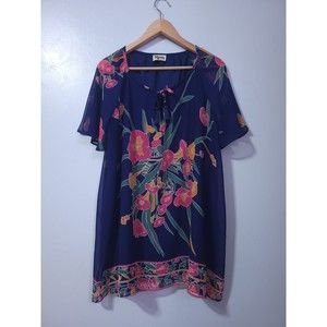 Show Me Your Mumu Women's Cait Tassel Tunic Boquet Bundle Medium Blue